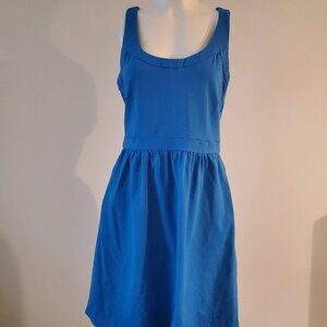 Cynthia Rowley Racer Back Knee Length Blue Dress with Pockets Size L